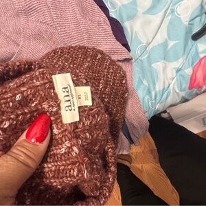 a.n.a Marled Knit Beanie in Rust